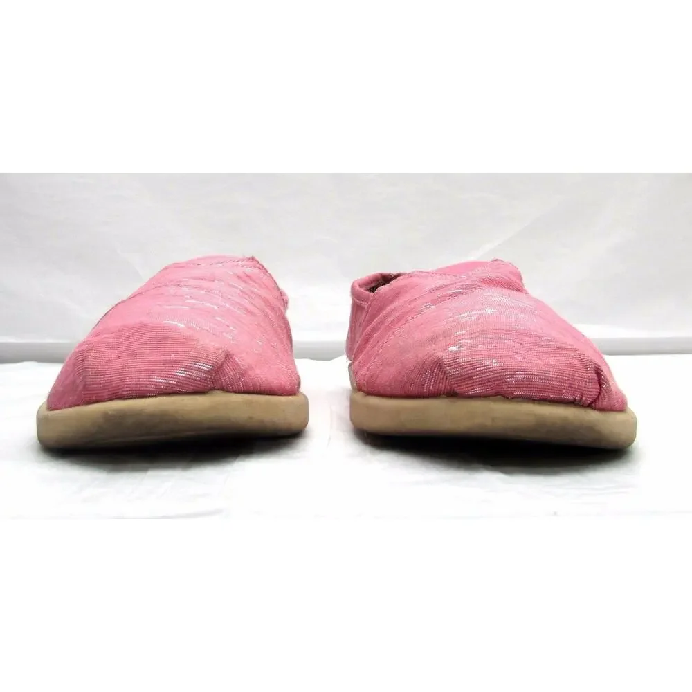 Tom's youth 5.5 pink girls loafers shoes comfort flats